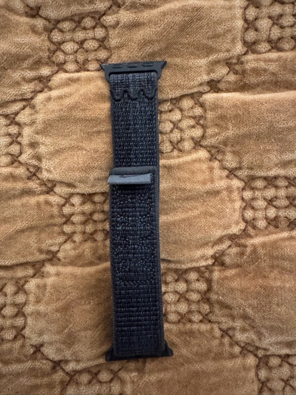 Nike Black and Blue Nylon Apple Watch Band